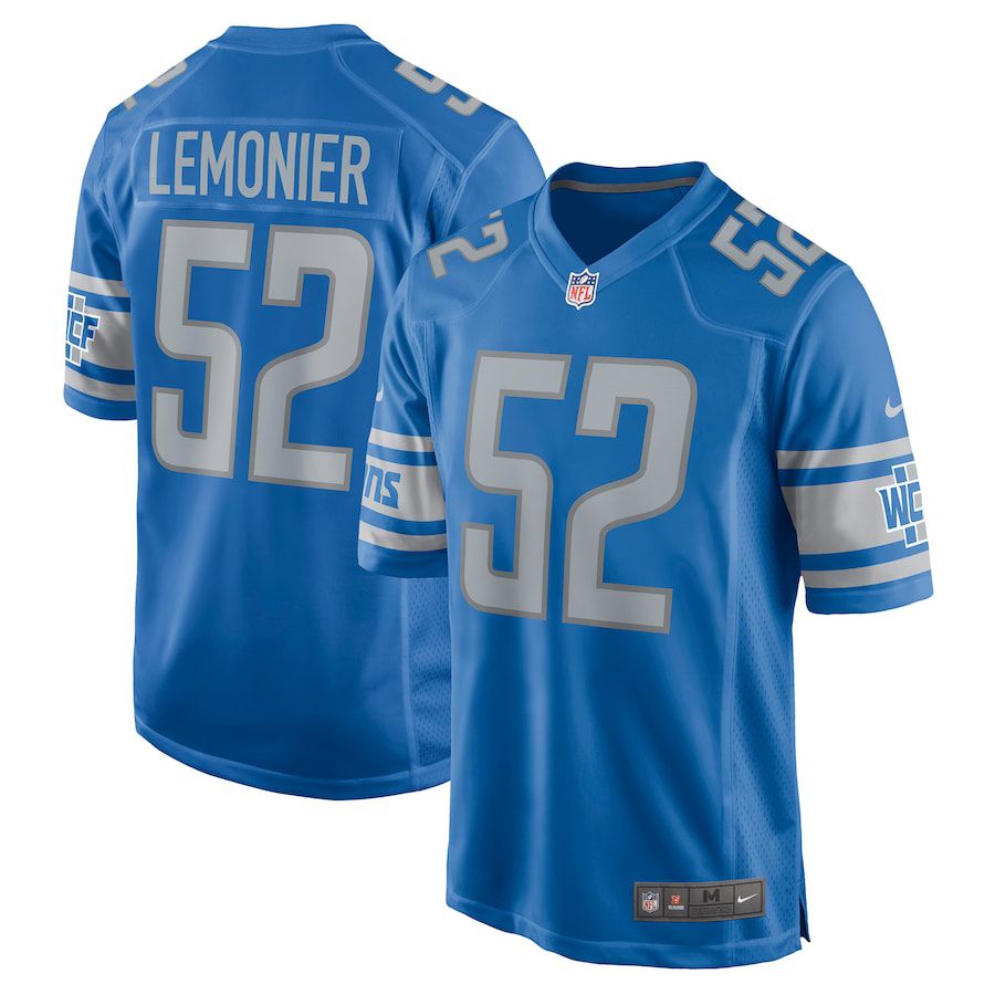 Men Detroit Lions #52 Jessie Lemonier Nike Blue Game Player NFL Jersey->detroit lions->NFL Jersey